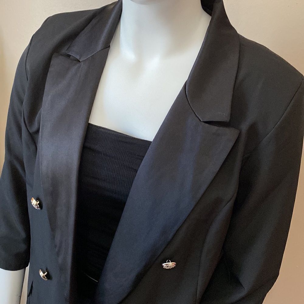 NWT Boohoo Plus Button Tuxedo Dress - Size: UK 20 - Picture 11 of 16
